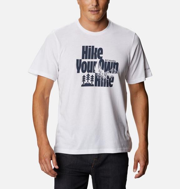 Columbia T-Shirt Herre Alpine Way Hvide EJFB26745 Danmark